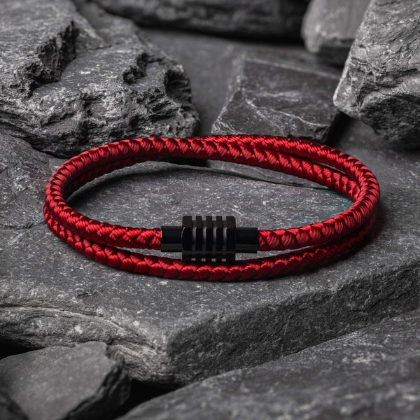 Modern Men's Red Keel Rope Wrap Bracelet | Samos Jewelry