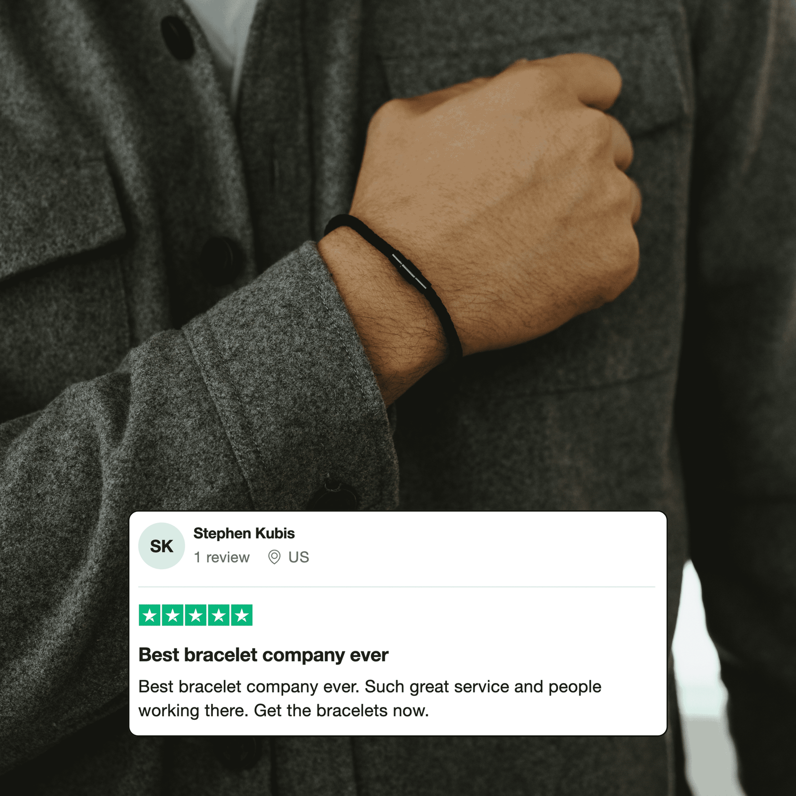 Black Braided Keel Rope Bracelet For Men | Samos Jewelry