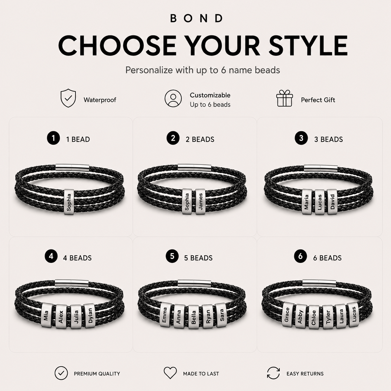 "Bond" - Personalized Braided Bracelet