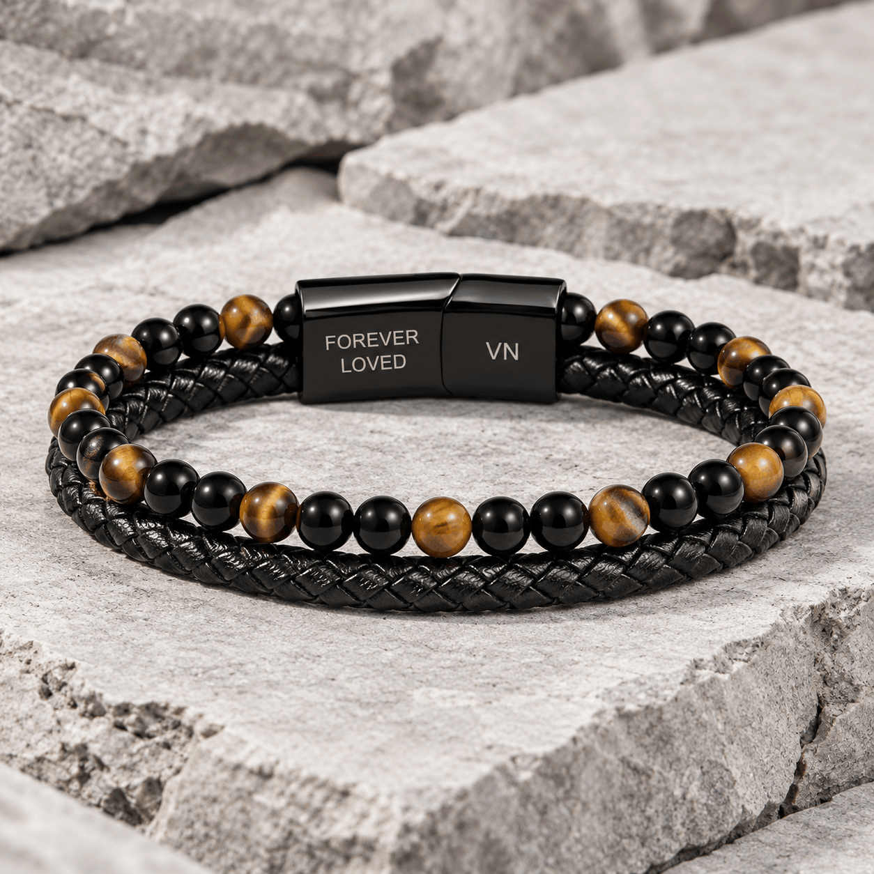 "Onyx" - Personalized Beaded Bracelet