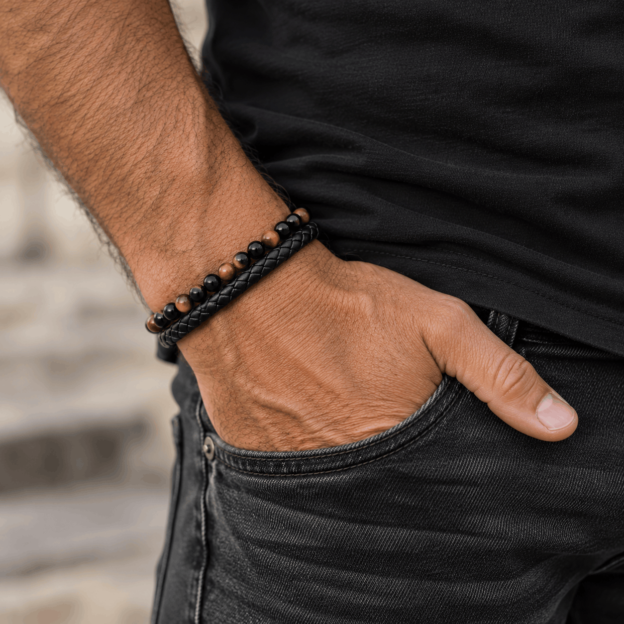 "Onyx" - Personalized Beaded Bracelet