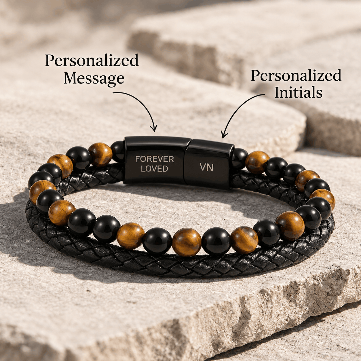 "Onyx" - Personalized Beaded Bracelet