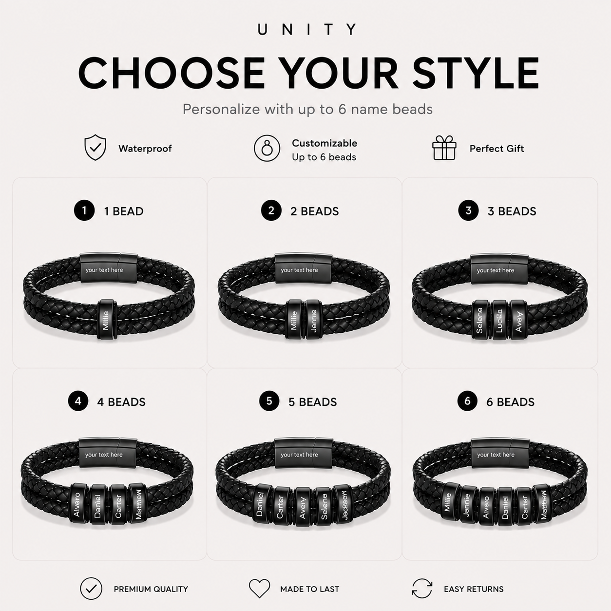 "Unity" - Personalized Braided Bracelet