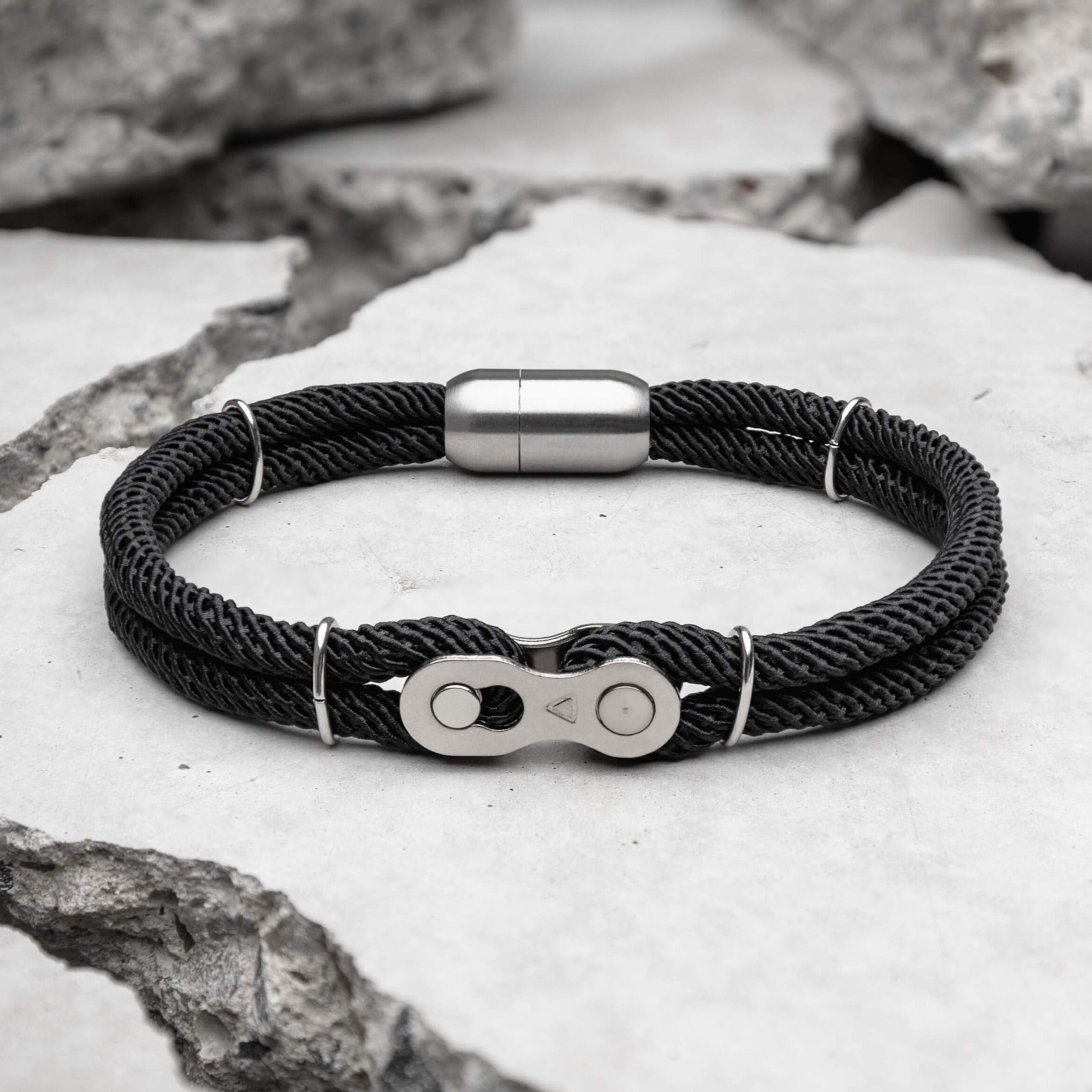 Men's Black Rope Bracelet | Masculine Bracelet | Samos Jewelry