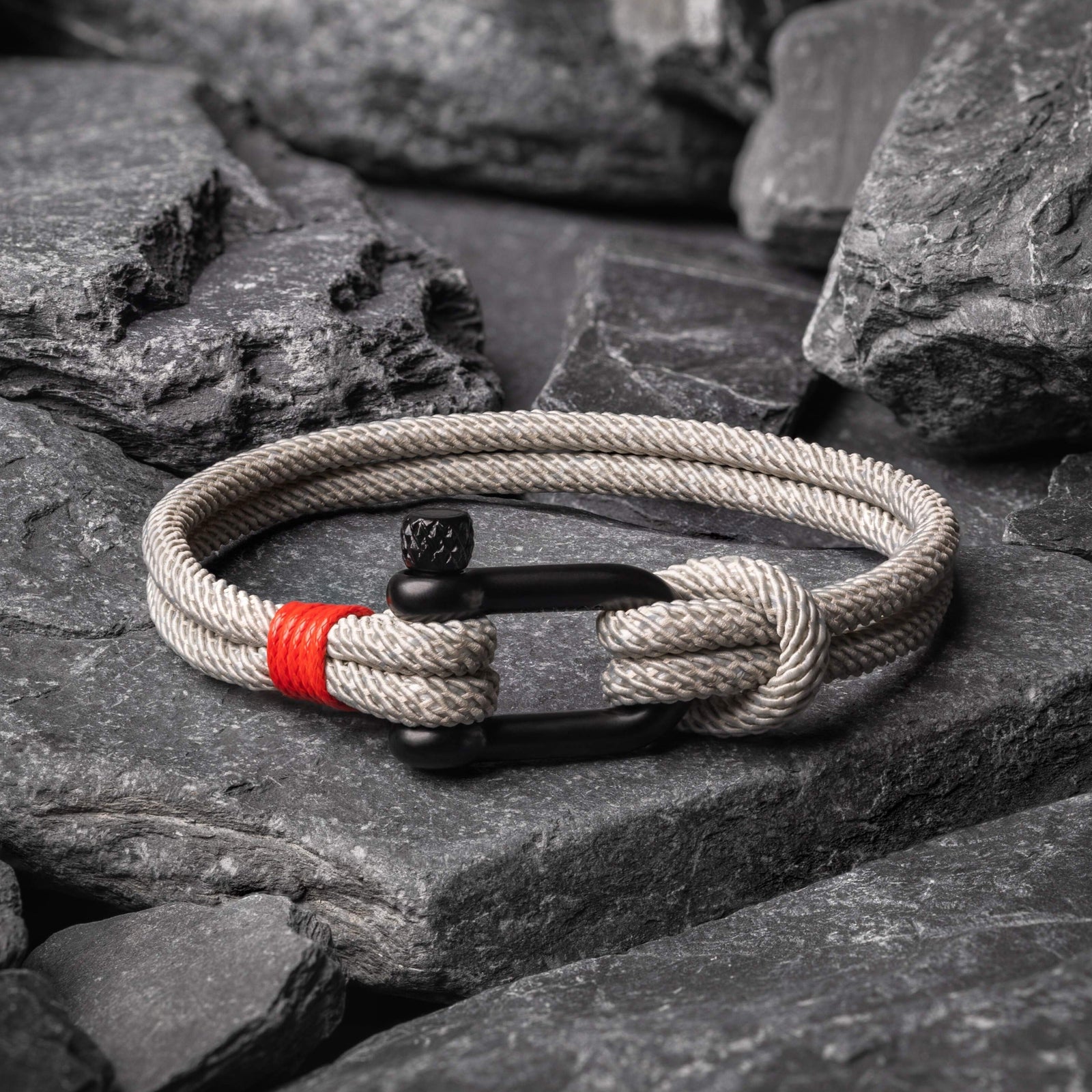 Steel Screw Hook Men's White Rope Bracelet | Samos Jewelry