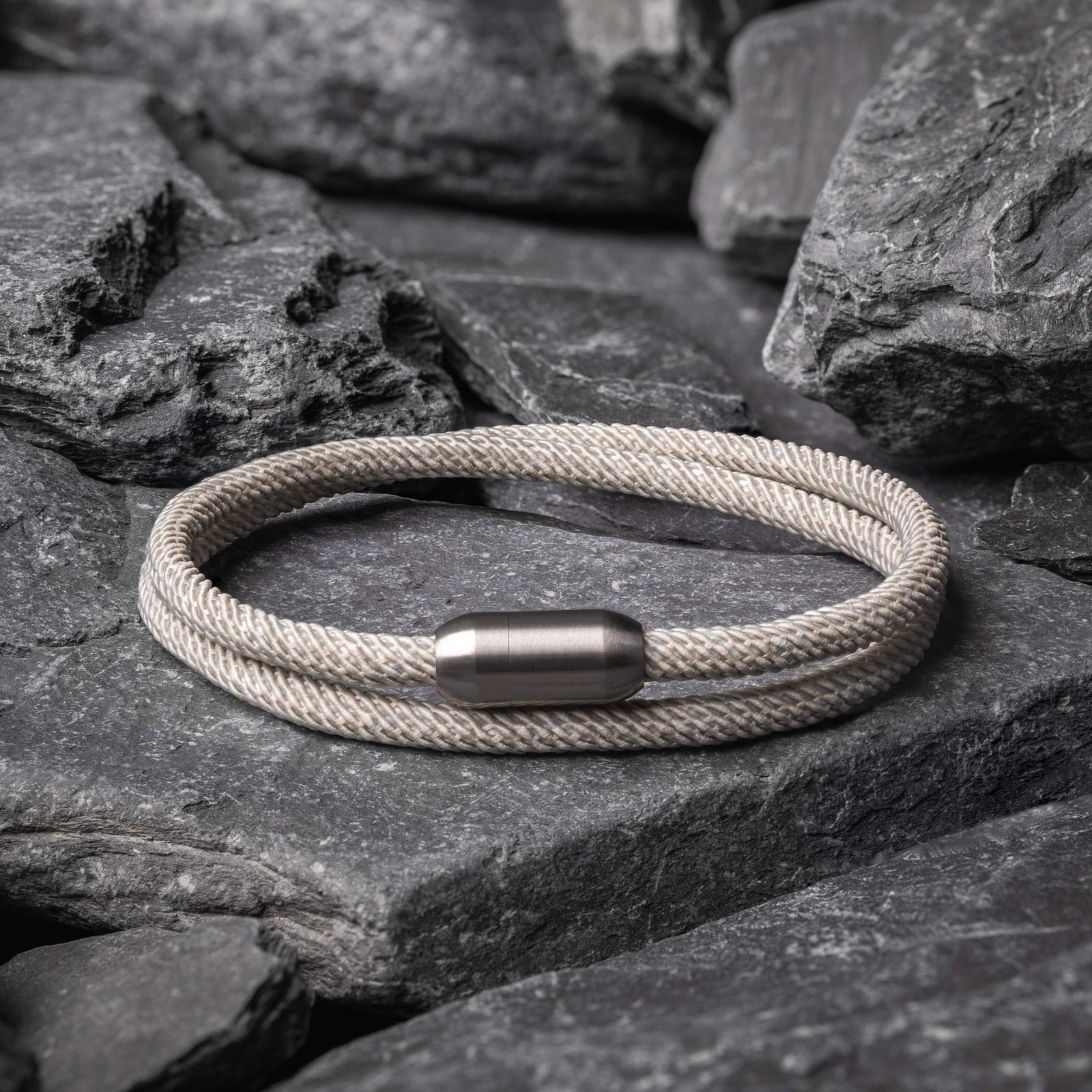 Men's Water-Resistant Silver Rope Bracelet | Samos Jewelry